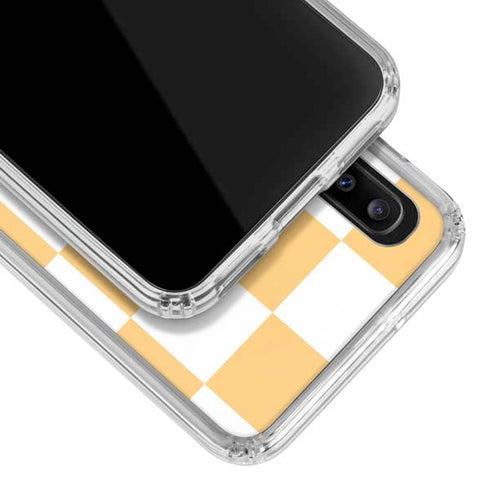 Yellow and White Checkerboard Galaxy A20 Clear Case